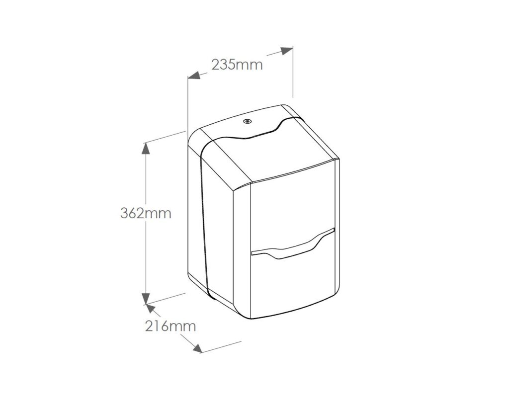 Pojemnik na ręczniki papierowe w roli w systemie listkowym MERIDA HARMONY CENTER PULL, tworzywo, biały transparentny