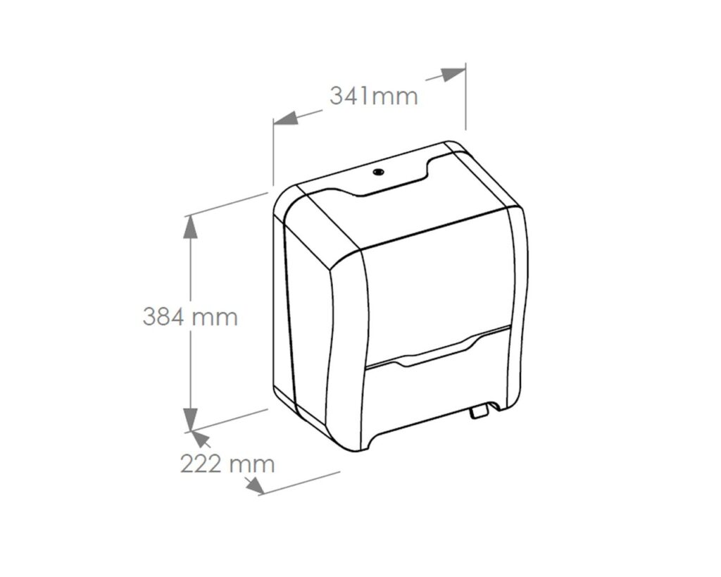 Mechaniczny podajnik ręczników papierowych w rolach MERIDA HARMONY AUTOMATIC MAXI, tworzywo, biały transparentny