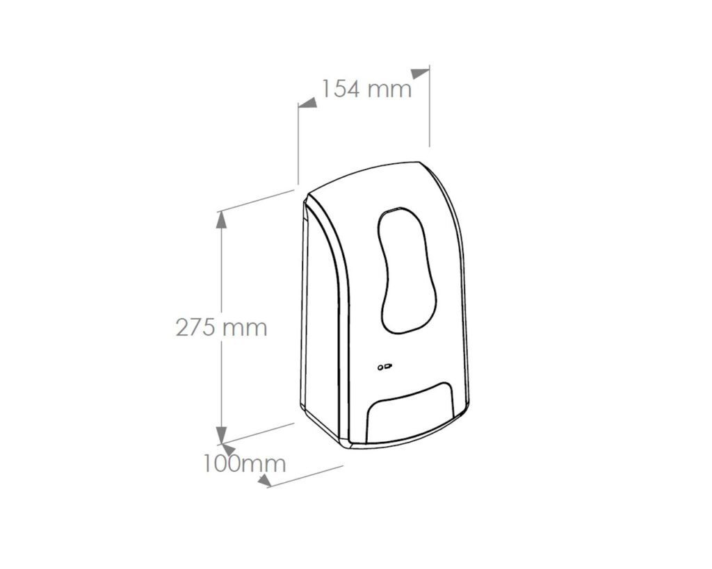 Bezdotykowy automatyczny dozownik mydła w płynie MERIDA ONE, pojemność zbiornika 1000 ml, tworzywo ABS, biały