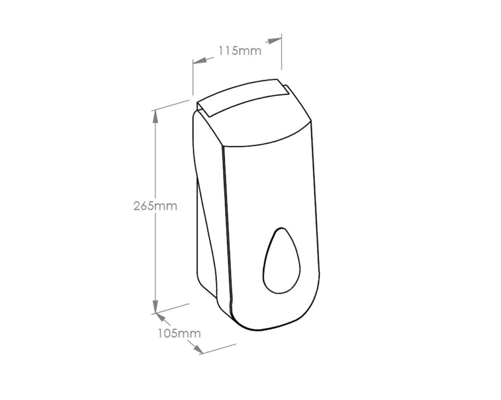 Dozownik mydła w pianie MERIDA TOP MAXI na jednorazowe wkłady 700 g, tworzywo ABS, biały, okienko niebieskie