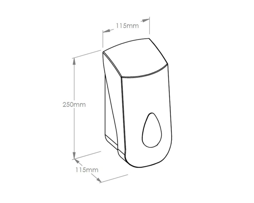 Dozownik płynu dezynfekcyjnego MERIDA TOP MAXI na jednorazowe wkłady 1000 ml, tworzywo ABS, biały, okienko czerwone
