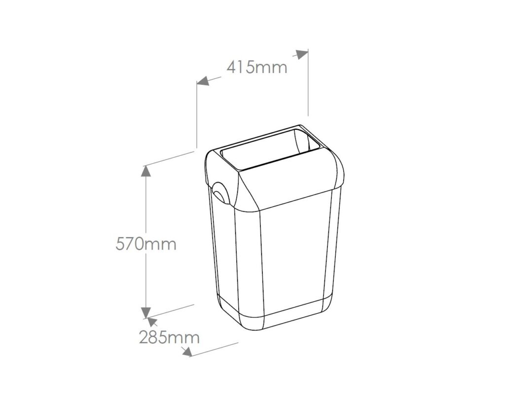 Kosz otwarty wiszący MERIDA HARMONY, pojemność 43 l, tworzywo, biały transparentny