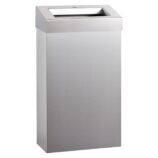 Kosz na odpady otwarty MERIDA STELLA SLIM, pojemność 27 l., stal matowa