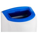 Kosz otwarty wiszący MERIDA TOP, pojemność 40 litrów, tworzywo ABS, biały, kołnierz niebieski