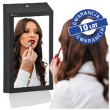 Pojemnik na ręczniki składane z lustrem ze stali SuperMirror „2w1" MERIDA STELLA SLIM BLACK LINE MEGA COMBO, czarny