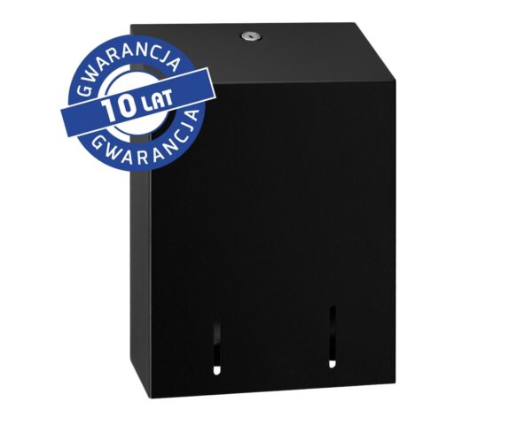 Pojemnik na papier toaletowy w listkach MERIDA STELLA BLACK LINE, pojemność do 900 szt., czarny