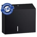 Pojemnik na papier toaletowy MERIDA STELLA DUO BLACK LINE z uchwytem na resztkę rolki papieru, średnica papieru do 20 cm, czarny