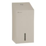 Pojemnik na papier toaletowy w listkach MERIDA STELLA SILK GREY LINE, pojemność do 450 szt., szary jedwabisty