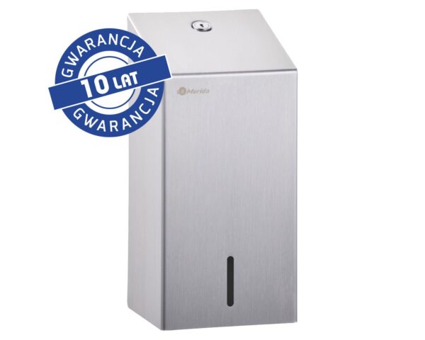 Pojemnik na papier toaletowy w listkach MERIDA STELLA, pojemność do 450 szt., stal matowa Pojemnik na papier toaletowy w listkach MERIDA STELLA, pojemność do 450 szt., stal matowa