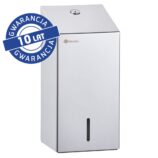 Pojemnik na papier toaletowy w listkach MERIDA STELLA, pojemność do 450 szt., stal polerowana