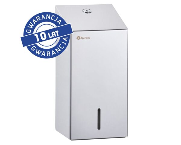 Pojemnik na papier toaletowy w listkach MERIDA STELLA, pojemność do 450 szt., stal polerowana Pojemnik na papier toaletowy w listkach MERIDA STELLA, pojemność do 450 szt., stal polerowana