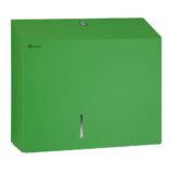 Pojemnik na papier toaletowy MERIDA STELLA DUO GREEN LINE z uchwytem na resztkę rolki papieru, średnica papieru do 20 cm, zielony