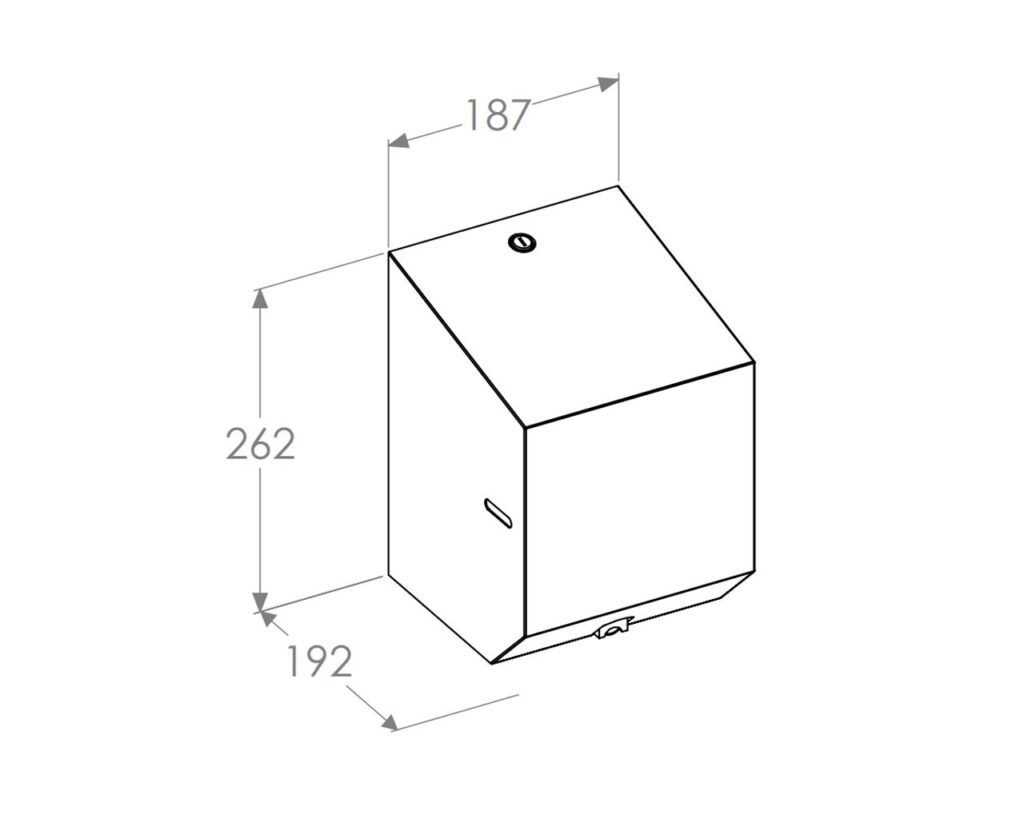 Pojemnik na ręczniki papierowe w rolach lub papier toaletowy w systemie listkowym MERIDA STELLA STONE GREY LINE MINI, szary kamienny
