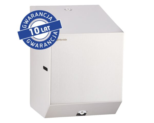 Pojemnik na ręczniki papierowe w rolach lub papier toaletowy w systemie listkowym MERIDA STELLA MINI, stal matowa Pojemnik na ręczniki papierowe w rolach lub papier toaletowy w systemie listkowym MERIDA STELLA MINI, stal matowa