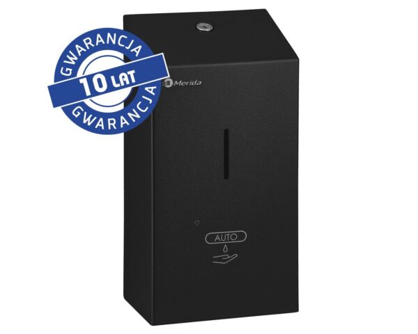 Bezdotykowy automatyczny dozownik mydła w płynie MERIDA STELLA BLACK LINE AUTOMATIC, pojemność zbiornika 1000 ml, czarny