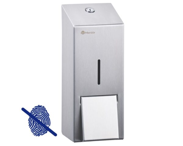 Dozownik mydła w płynie MERIDA STELLA Anti-FingerPrint MAXI, pojemność 800 ml, stal matowa z powłoką AFP Dozownik mydła w płynie MERIDA STELLA Anti-FingerPrint MAXI, pojemność 800 ml, stal matowa z powłoką AFP