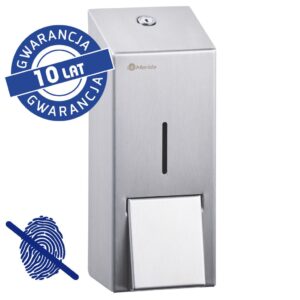 Dozownik mydła w płynie MERIDA STELLA Anti-FingerPrint MAXI, pojemność 800 ml, stal matowa z powłoką AFP
