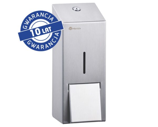 Dozownik mydła w płynie lub kremu do rąk MERIDA STELLA, na jednorazowe wkłady 880 ml, stal matowa Dozownik mydła w płynie lub kremu do rąk MERIDA STELLA, na jednorazowe wkłady 880 ml, stal matowa