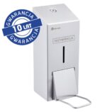 Dozownik płynu dezynfekcyjnego na jednorazowe wkłady 1000 ml z przyciskiem łokciowym MERIDA STELLA, stal matowa