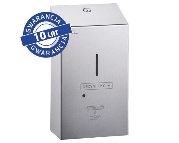 Bezdotykowy automatyczny dozownik płynu dezynfekcyjnego w sprayu na jednorazowe wkłady 1000 ml, MERIDA STELLA, stal matowa Bezdotykowy automatyczny dozownik płynu dezynfekcyjnego w sprayu na jednorazowe wkłady 1000 ml, MERIDA STELLA, stal matowa