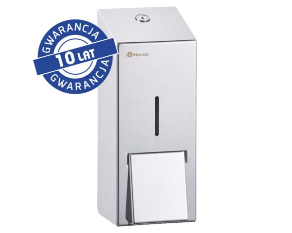 Dozownik mydła w płynie MERIDA STELLA MAXI, pojemność zbiornika 800 ml, stal polerowana Dozownik mydła w płynie MERIDA STELLA MAXI, pojemność zbiornika 800 ml, stal polerowana