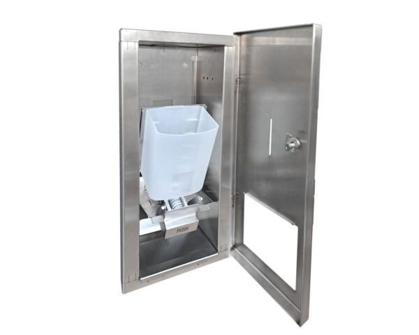 Wnękowy dozownik mydła w płynie, pojemność zbiornika 800 ml, stal matowa Wnękowy dozownik mydła w płynie, pojemność zbiornika 800 ml, stal matowa