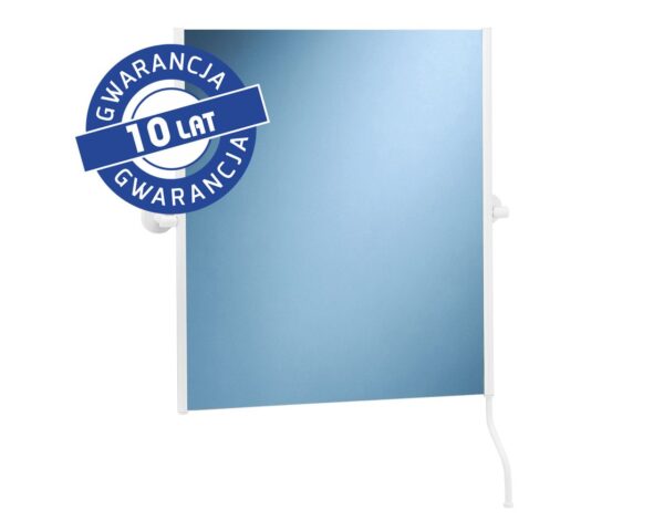 Lustro uchylne w oprawie białej matowej z uchwytem ułatwiającym regulację kąta nachylenia MERIDA STELLA WHITE LINE, 50 x 60 cm