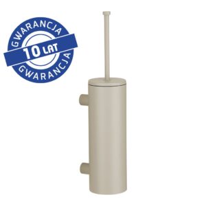 Szczotka do WC z uchwytem mocowanym do ściany, tuba z przykrywką, MERIDA STELLA SILK GREY LINE, szara jedwabista