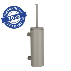 Szczotka do WC z uchwytem mocowanym do ściany, tuba z przykrywką, MERIDA STELLA STONE GREY LINE, szara kamienna