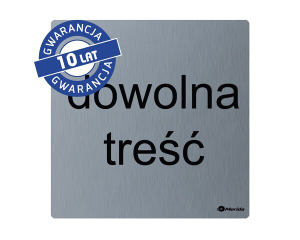 Piktogram - znak/napis spersonalizowany wym. 95 x 95 x 2 mm, stal matowa