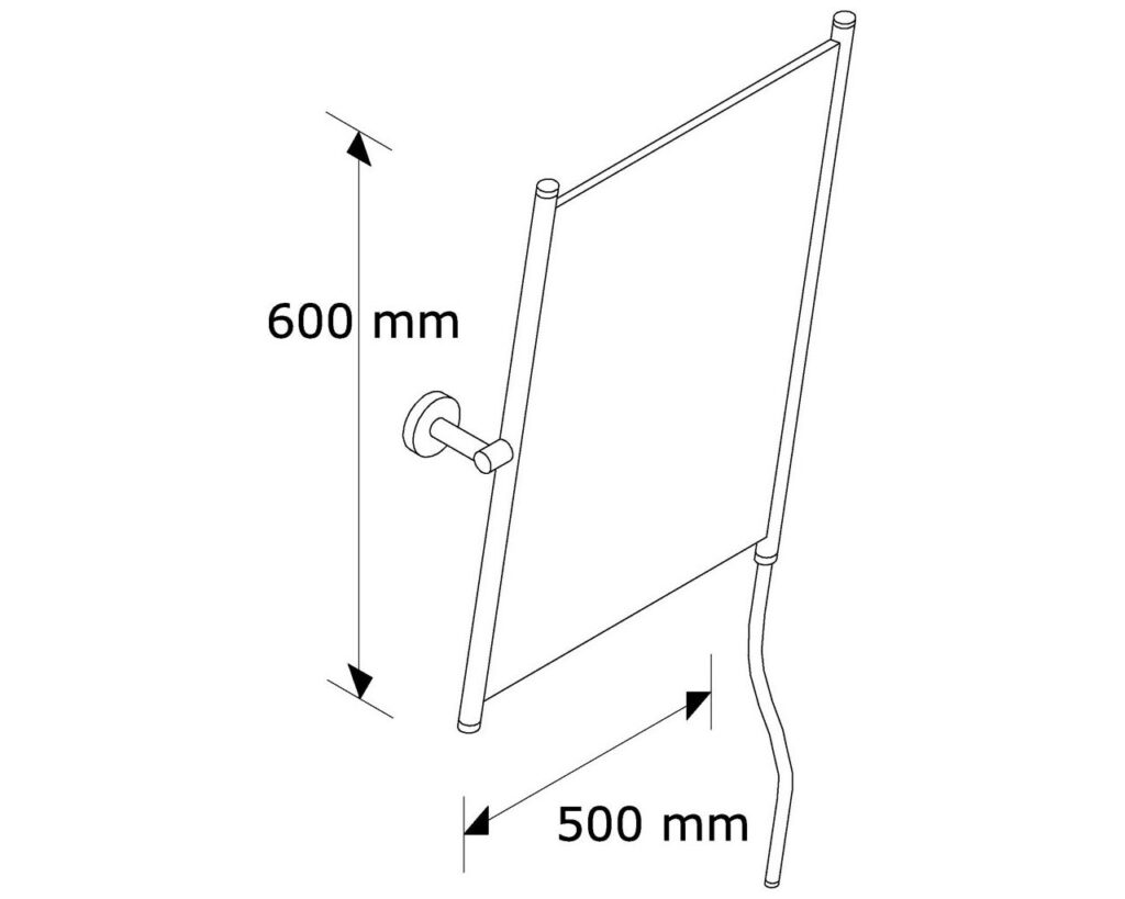 Lustro uchylne w oprawie fioletowej matowej z uchwytem ułatwiającym regulację kąta nachylenia MERIDA STELLA VIOLET LINE, 50 x 60 cm