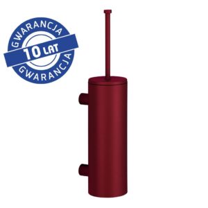 Szczotka do WC z uchwytem mocowanym do ściany, tuba z przykrywką, MERIDA STELLA RED LINE, czerwona