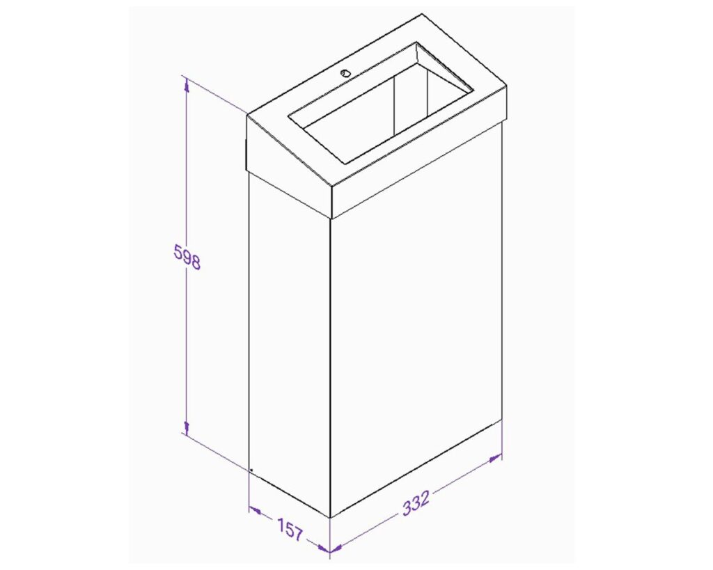 Kosz na odpady otwarty MERIDA STELLA SLIM AntI-FingerPrint, 27 l, stal matowa z powłoką AFP