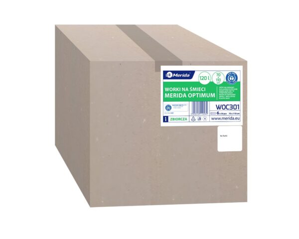 Worki na śmieci MERIDA OPTIMUM, 70 x 110 cm, pojemność 120 l, rolka 50 szt., CZARNE, LDPE Worki na śmieci MERIDA OPTIMUM, 70 x 110 cm, pojemność 120 l, rolka 50 szt., CZARNE, LDPE