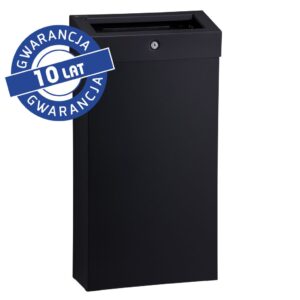 Kosz na odpady otwarty MERIDA STELLA SLIM BLACK LINE COMBO, pojemność 15 l, czarny
