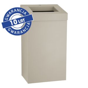 Kosz na odpady otwarty MERIDA STELLA SILK GREY LINE, pojemność 45 l, szary jedwabisty