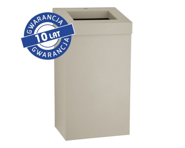 Kosz na odpady otwarty MERIDA STELLA SILK GREY LINE, pojemność 45 l, szary jedwabisty