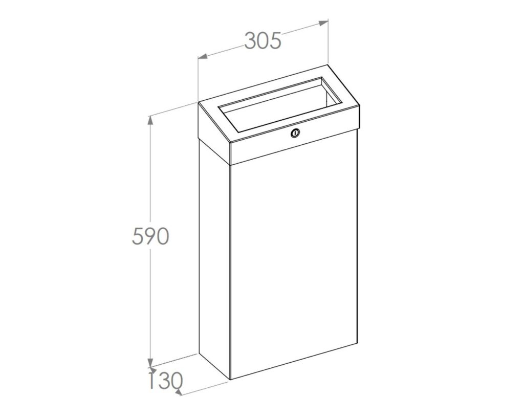 Kosz na odpady otwarty MERIDA STELLA SLIM SILK GREY LINE COMBO, pojemność 15 l, szary jedwabisty