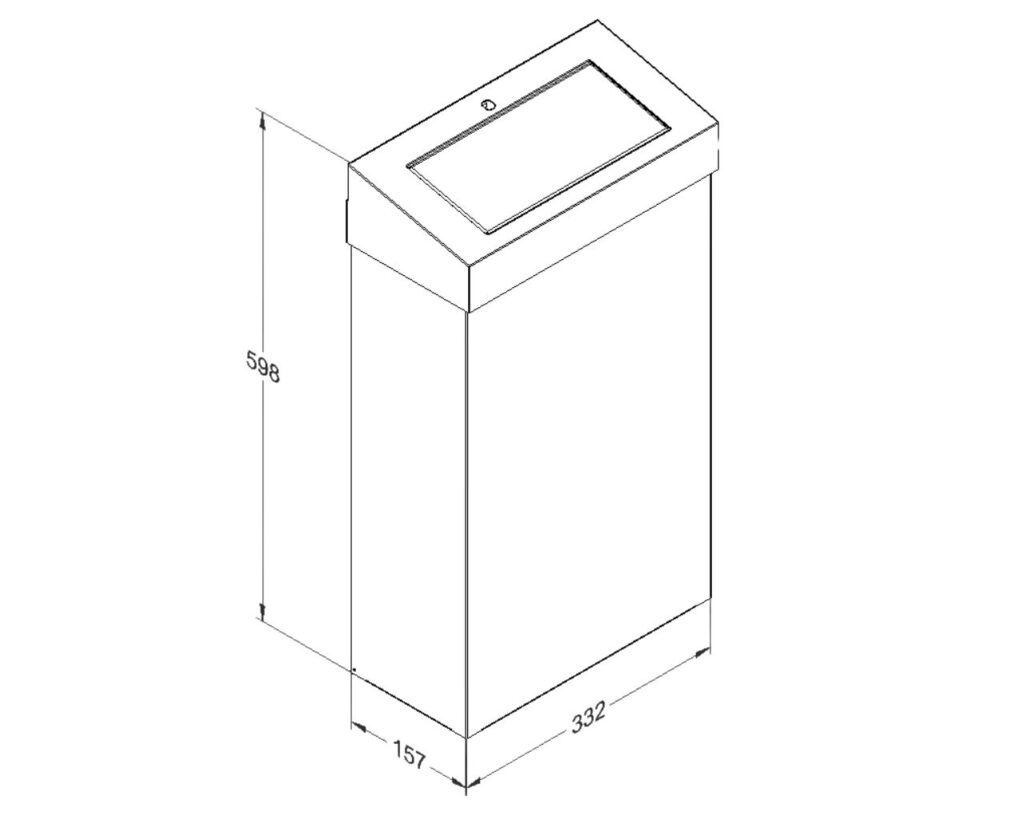 Kosz z uchylną pokrywą MERIDA STELLA SLIM Anti-FingerPrint, 27 l, stal matowa z powłoką AFP