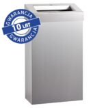 Kosz na odpady otwarty MERIDA STELLA SLIM, pojemność 27 l, stal polerowana