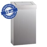 Kosz z uchylną pokrywą MERIDA STELLA SLIM, pojemność 27 l, stal matowa