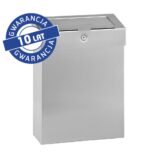 Kosz do damskich toalet MERIDA STELLA, pojemność 10 l, stal matowa