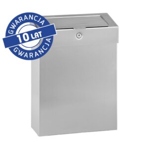 Kosz do damskich toalet MERIDA STELLA, pojemność 10 l, stal matowa