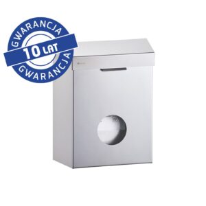 Kosz do damskich toalet MERIDA STELLA z pojemnikiem na torebki higieniczne, pojemność 4,4 l, stal polerowana