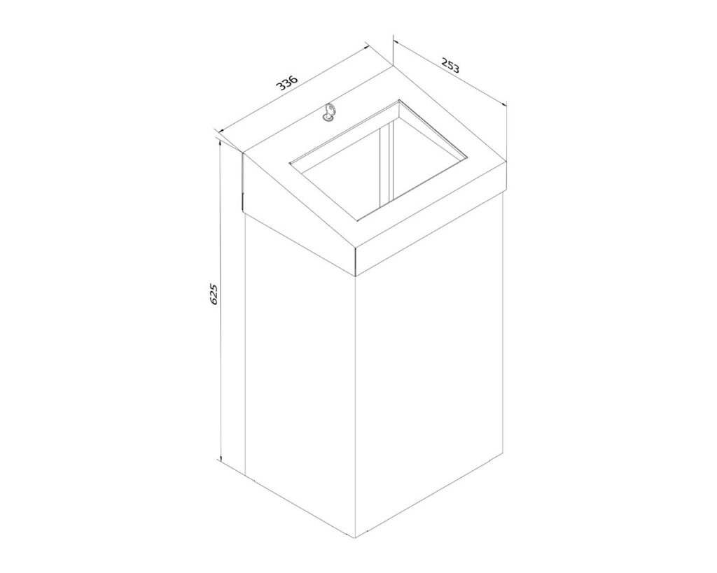 Kosz na odpady otwarty MERIDA STELLA STONE GREY LINE, pojemność 45 l, szary kamienny