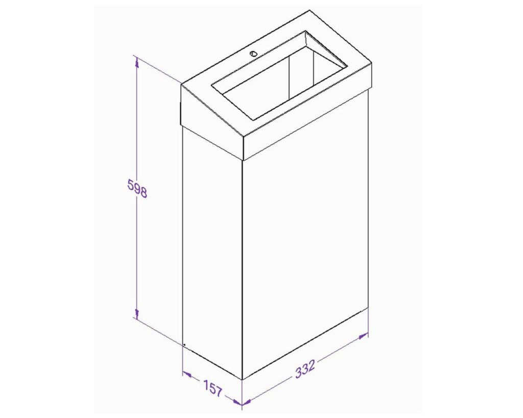 Kosz na odpady otwarty MERIDA STELLA SLIM RED LINE, pojemność 27 l, czerwony