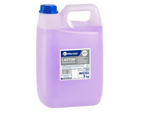 Mydło w płynie MERIDA CASTOR liliowe, kanister 5 kg, zapach kwiatowy Mydło w płynie MERIDA CASTOR liliowe, kanister 5 kg, zapach kwiatowy