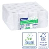 Papier toaletowy MERIDA OPTIMUM, biały, średnica 11 cm, długość 50 m, dwuwarstwowy, worek 32 szt., ECOLABEL