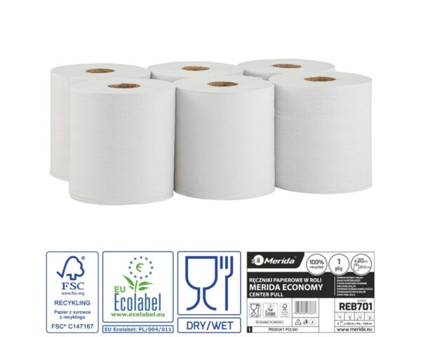 Pojemnik na ręczniki w roli MERIDA ONE CENTER PULL biały za 75 zł netto przy zakupie 2 opakowań ręczników w roli MERIDA ECONOMY CENTER PULL MAXI REB701 (12 x 320 m = 3 840 m) Pojemnik na ręczniki w roli MERIDA ONE CENTER PULL biały za 75 zł netto przy zakupie 2 opakowań ręczników w roli MERIDA ECONOMY CENTER PULL MAXI REB701 (12 x 320 m = 3 840 m)