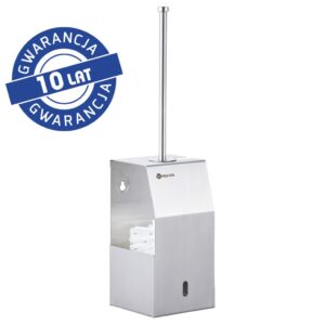 Szczotka do WC z uchwytem mocowanym do ściany, stal matowa